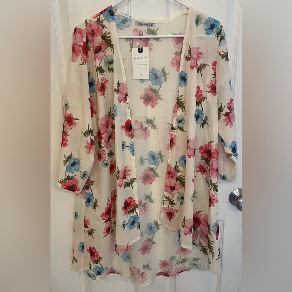 Kimono Floral Pink Milly Women’s Size Small NWT